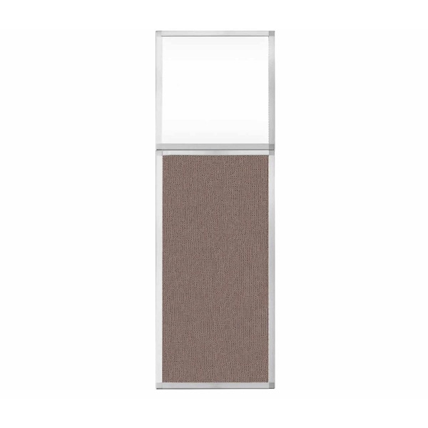 Hush Panel Configurable Cubicle Partition 2' x 6' W/ Window Latte Fabric Clear Window